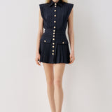 SS6190 Düğmeli Mini Elbise