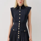 SS6190 Düğmeli Mini Elbise