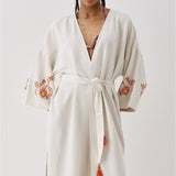 SS6186 Keten Bağlamalı Kimono