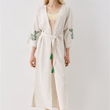 SS6186 Keten Bağlamalı Kimono